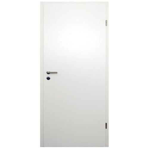 HORI® Zimmertür Komplettset mit Zarge und Türdrücker I Weißlack-Innentür I Höhe 198,5 cm I Größen und BB- oder WC-Schloss wählbar I x x 330 mm I DIN links von HORI