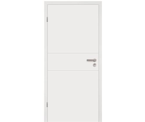 HORI® Zimmertür Vigo Weißlack RAL9010 Röhrenspan Eckkante | Innentüre, Türblatt, passende für alle Standard Zargen mit DIN Größe I 1985 x 985 mm I DIN Links von HORI