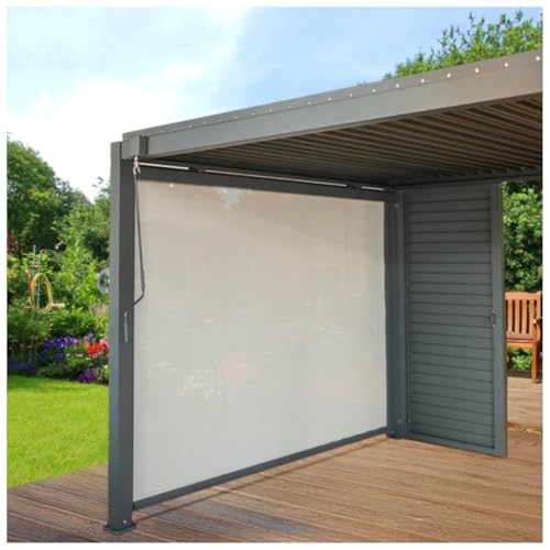 HORI Außenrollo für Pavillon - UV-beständig, wasserfest, Sichtschutz, 2 Größen - Sonnenrollo für Garten, Balkon & Terrasse manuell - Seitenmarkise Textilene wetterfest - L: 3,74 H: 2,1 B: 0,1 M HORI Außenrollo für Pavillon - UV-beständig, wasserfest, Sichtschutz, 2 Größen - Sonnenrollo für Garten, Balkon & Terrasse manuell - Seitenmarkise Textilene wetterfest - L: 3,74 H: 2,1 B: 0,1 M von HORI