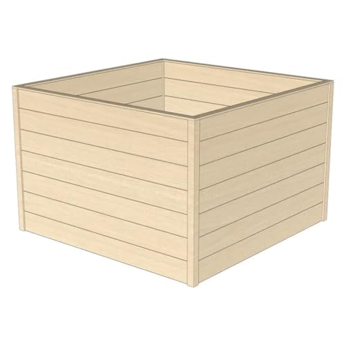 HORI® Hochbeet Kit, Holz Stecksystem 80 cm hoch – Pflanzkasten Bausatz aus Fichte, 18 mm Wandstärke für Garten, Gemüsebeet & Kräuterbeet – DIY Pflanzkasten, in 15 Größen: Modell Potsdam (120x120) von HORI
