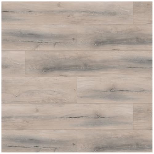 HORI Klick Hart Vinylboden aus hochwertigem SPC ohne PVC, Glearm Castle, rustikale Landhausdiele, 1,71 m², Trittschalldämmung, pflegeleicht und robust von HORI