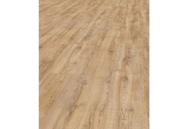 HORI Laminat HORI Laminat Holz, Boden für Wohnräume, einfache Verlegung langlebig, 8 St., Laminat Eiche mit HDF-Trägerplatte, Monte Carlo, Der blaue Engel von HORI