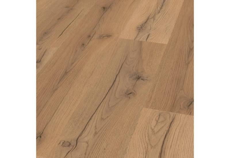 HORI Laminat HORI Laminat Holz, Boden für Wohnräume, einfache Verlegung langlebig, 8 St., Laminat Eiche mit HDF-Trägerplatte, Ambiente Country, Der blaue Engel von HORI