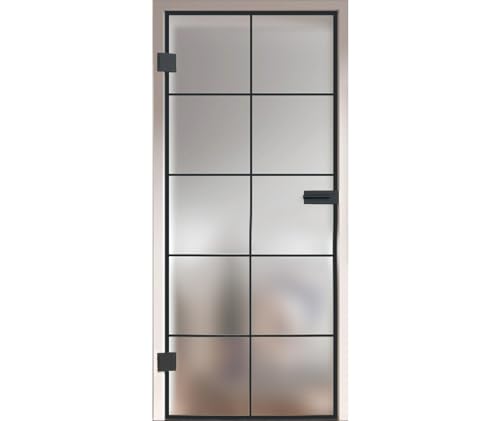 HORI Loft Glastür aus ESG-Sicherheitsglas: Modernes quadratisches Design Glastür Innentür für Wohnräume als stilvoller Raumteiler oder Raumtrenner – Unsere hochwertige Tür aus satiniertem Milchglas HORI Loft Glastür aus ESG-Sicherheitsglas: Modernes quadratisches Design Glastür Innentür für Wohnräume als stilvoller Raumteiler oder Raumtrenner – Unsere hochwertige Tür aus satiniertem Milchglas von HORI