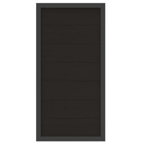 HORI Rahmenzaun WPC Sichtschutz Stecksystem Zaun Garten Gartenzaun Lamellenzaun Windschutz Zaunelemente I 90 x 180 cm I Anthrazit von HORI