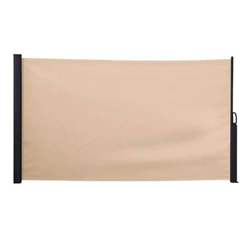 HORI Seitenmarkise 300 x 200 cm ausziehbar, Sicht- und Windschutz für Balkon sowie Terrasse, Seitenrollo inkl. Wandhalterung | Beige von HORI