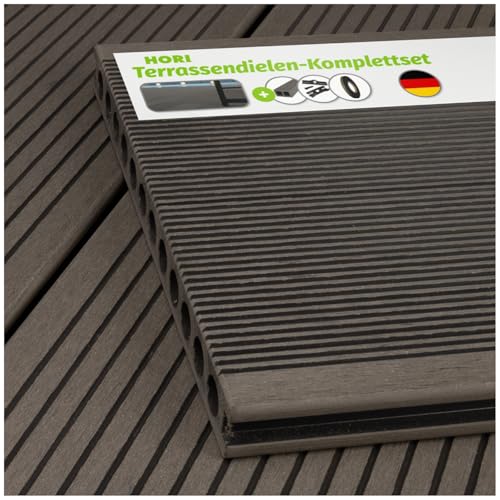 HORI WPC BPC Terrassendielen Komplettset XXL Hohlkammerprofil 25x250mm Dunkelgrau Anthrazit Braun pflegeleicht rutschfest Terrassenbrett Fläche: 1 Muster Farbe: Grau HORI WPC BPC Terrassendielen Komplettset XXL Hohlkammerprofil 25x250mm Dunkelgrau Anthrazit Braun pflegeleicht rutschfest Terrassenbrett Fläche: 1 Muster Farbe: Grau von HORI