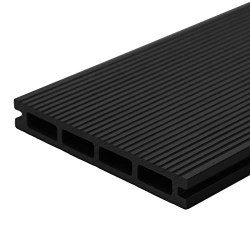 HORI WPC-Terrassendiele Komplettset Hohlkammer Komplettbausatz Terrassenplatten Premium Terrassenboden Garten I Fläche: 20 m² I 4,20 m Dielenlänge I Anthrazit von HORI
