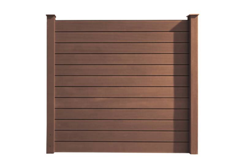 HORI Zaun HORI WPC Sichtschutzzaun Stecksystem, Gartenzaun witterungsbeständig, (Komplettset, 23-St., 5x Sichtschutzzaun 6x Verbindungspfosten 6x Konsole 6x Pfostenkappe), 5x Sichtschutzzaun 6x Verbindungspfosten 6x Konsole 6x Pfostenkappe von HORI