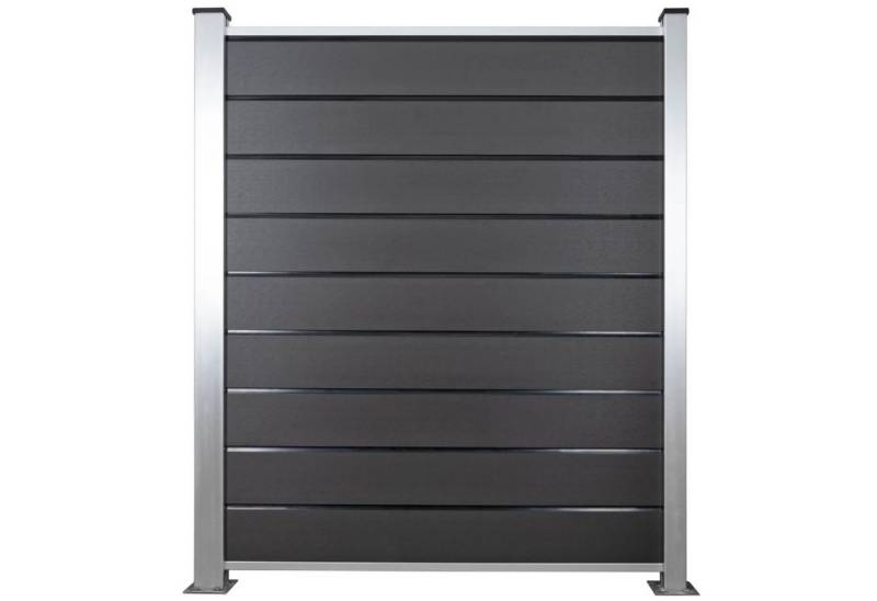 HORI Zaun HORI WPC Sichtschutzzaun Stecksystem, Gartenzaun witterungsbeständig, (Komplettset, 3x Sichtschutzzaun 4x Verbindungspfosten), 3x Sichtschutzzaun 4x Verbindungspfosten von HORI