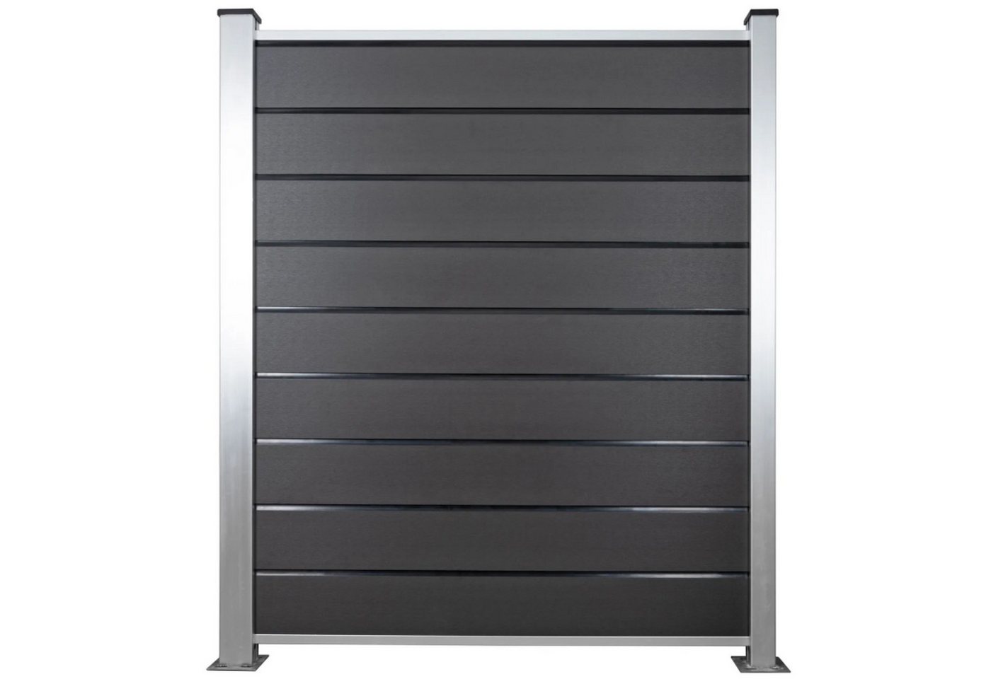 HORI Zaun HORI WPC Sichtschutzzaun Stecksystem, Gartenzaun witterungsbeständig, (Komplettset, 5x Sichtschutzzaun 6x Verbindungspfosten), 5x Sichtschutzzaun 6x Verbindungspfosten von HORI