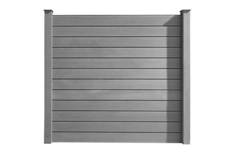 HORI Zaun HORI WPC Sichtschutzzaun Stecksystem, Gartenzaun witterungsbeständig, (Komplettset, 7-St., 1x Sichtschutzzaun 2x Verbindungspfosten 2x Konsole 2x Pfostenkappe), 1x Sichtschutzzaun 2x Verbindungspfosten 2x Konsole 2x Pfostenkappe von HORI