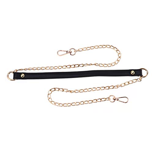 HORIALENCE 1 Stück Metallkette für Handtaschen PU Schultergurt mit Schnallen Ersatzkette für Handtasche und Umhängetasche Schwarz Gold Stilvolles Design für Moderne Accessoires von HORIALENCE
