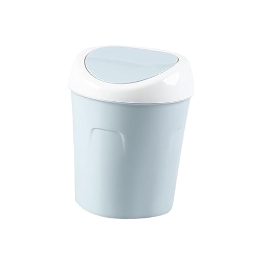 HORIALENCE 1 Stück Mini Tischmülleimer mit Deckel Praktischer Abfalleimer für Zuhause Büro und Schlafzimmer Robuster und Platzsparender Müllbehälter Blau für Schreibtisch und Küche von HORIALENCE