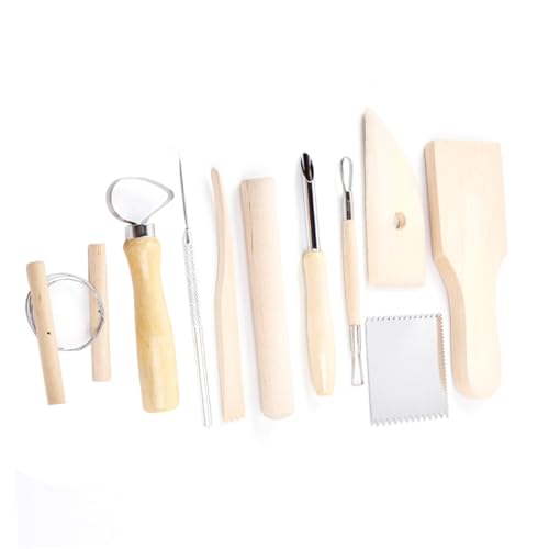 HORIALENCE 10 Stück Teiliges Modellierwerkzeug aus Holz und Edelstahl Langlebig und Vielseitig für Polymer Clay zum Formen Schnitzen und Puppen Selber Machen Praktische Handwerkszubehör für HORIALENCE 10 Stück Teiliges Modellierwerkzeug aus Holz und Edelstahl Langlebig und Vielseitig für Polymer Clay zum Formen Schnitzen und Puppen Selber Machen Praktische Handwerkszubehör für von HORIALENCE