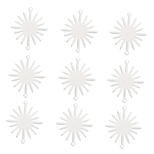 HORIALENCE 10 Stück Teiliges Sonnenblumen Connector Charms aus Langlebigem Silberfarbene Schmuckverbinder für DIY Armbänder Halsketten und Handgefertigten Schmuck zum Basteln und Gestalten von HORIALENCE