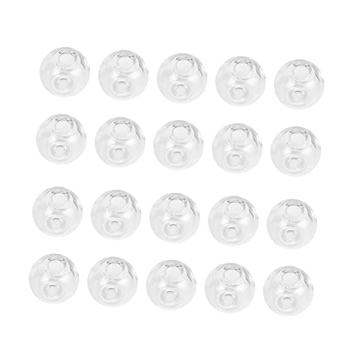 HORIALENCE 100 Stück Transparente Hohlglas Kugeln mit Gerade Loch Feine Glas Schmuck Zubehör für DIY Ohrringe Halsketten Armbänder Handgemachte Dekorationen und Schmuckherstellung von HORIALENCE