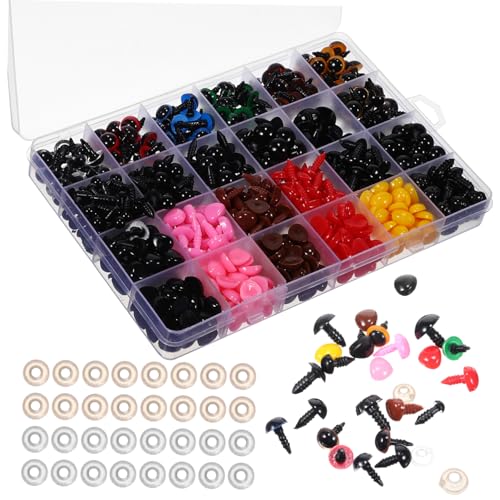 HORIALENCE 1028 STK Sicherheitsaugen für Häkeltiere Kunststoffaugen Installieren für DIY Projekte und Bastelarbeiten mit Praktischer Aufbewahrungsbox von HORIALENCE