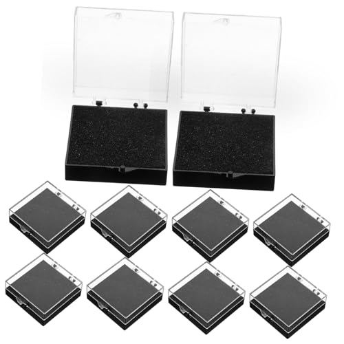 HORIALENCE 10Stücke Anstecknadel Organizer Praktische Aufbewahrungsbox für Abzeichen Sammlerstücke und Schmuck Schwarzem Schwamm zum Präsentieren von HORIALENCE