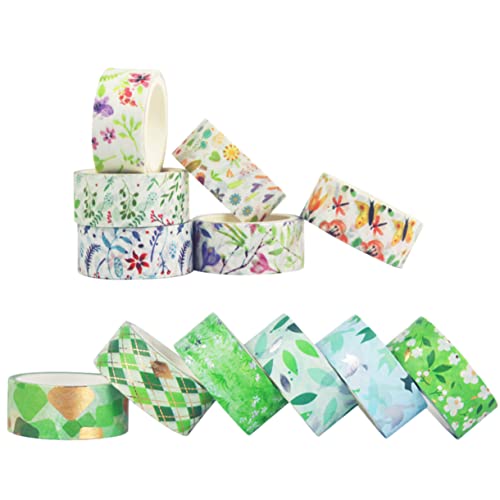 HORIALENCE 12 Rollen Washi Tapes Set mit Floralen Mustern DIY Scrapbooking Journaling und Bastelbedarf für Kreative Projekte Verschiedene Designs Leicht Abreißbar und Vielseitig Einsetzbar von HORIALENCE