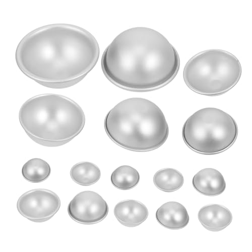 HORIALENCE 16 Stück Teiliges Aluminium Badekugelform Praktische Kugelform Backform für Badebomben Seifen und DIY Badezusätze Langlebiges Metall Vielseitig für Heim und Profi Anwendung von HORIALENCE