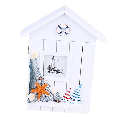 HORIALENCE 1Stück Mediterraner Schlüsselorganisator aus Holz Wandmontierter Schlüsselhalter im Hausdesign für Flur Küche oder Eingangsbereich Ordnung und Stil von HORIALENCE