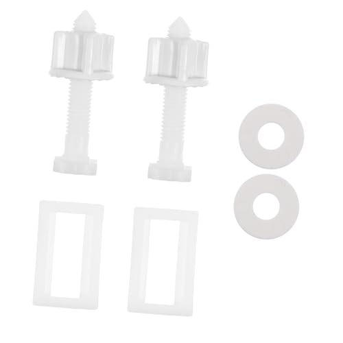 HORIALENCE 2 Sätze Toilettensitz Schrauben Set Kunststoff Hinge mit Muttern und Unterlegscheiben Quadratische Schrauben Robust und Installieren für Toilettensitze von HORIALENCE