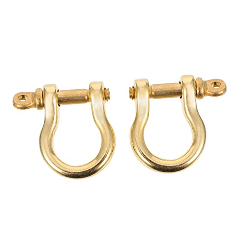 HORIALENCE 2 Stück D Ringe Schlüsselhalter Massivem Kupfer U Förmiger Ring mit Schraubverschluss für DIY Projekte Taschen und Dekoration von HORIALENCE
