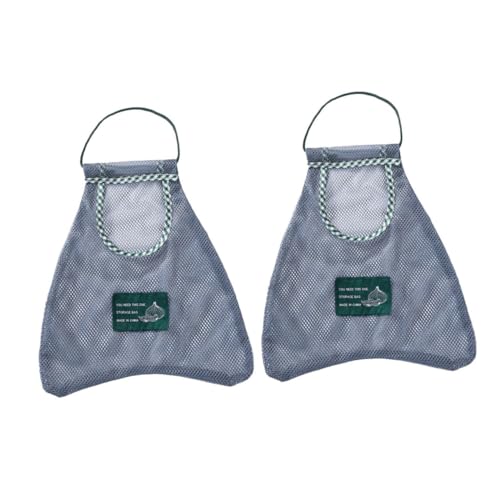 HORIALENCE 2 Stück Hohlgewebe Aufbewahrungstaschen für Obst und Gemüse Wandmontierte Netztaschen Dunkelgrau Wiederverwendbare und Faltbare Einkaufstaschen für Gemüse und Obst Waschbar und von HORIALENCE