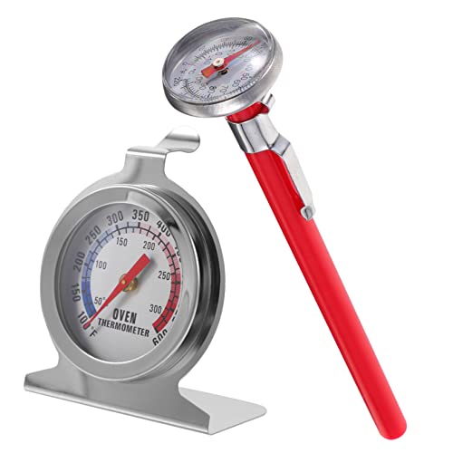 HORIALENCE 2 Stück Instant Read Fleischthermometer aus mit Fühler Präzises Küchenthermometer für Grill Backofen und Flüssigkeiten für Getränke und von HORIALENCE