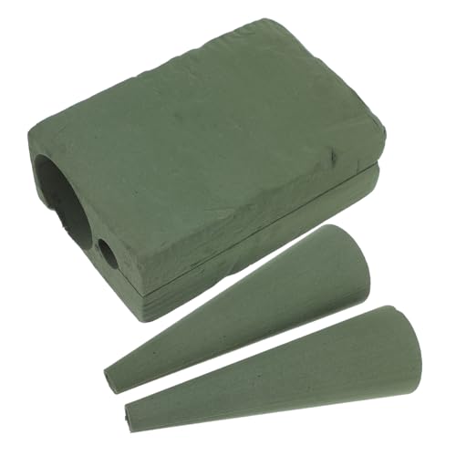 HORIALENCE 2 Stück Kegelblumenschlamm füller Zimmerdekoration Blütenkegel aus Bastelpapier Kaskadierung Brautstraußhalter floristenbedarf Füllung Blumen- Schaum Green von HORIALENCE