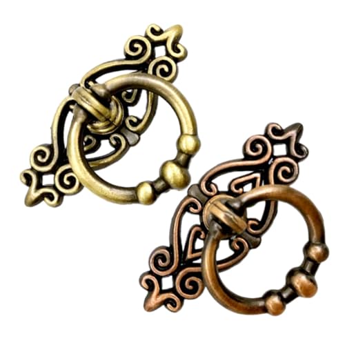 HORIALENCE 2 Stück Zinklegierung Vintage Möbelgriff Retro Schubladengriffe für Schrank Kommode Wohnzimmer Bad Dekorativ Robust Grün rot Bronze Vielseitig für Möbel und Türen von HORIALENCE