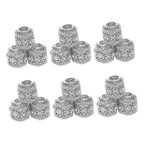 HORIALENCE 20 Stück Teiliges Perlen Zinklegierung Ethnische Hohlperlen Silberfarben für DIY Schmuckherstellung Armbänder Halsketten Bastelbedarf HORIALENCE 20 Stück Teiliges Perlen Zinklegierung Ethnische Hohlperlen Silberfarben für DIY Schmuckherstellung Armbänder Halsketten Bastelbedarf von HORIALENCE