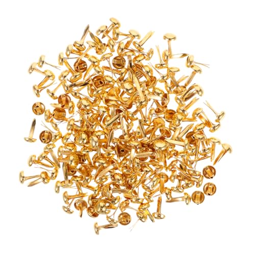 HORIALENCE 200stücke Miniatur Metallklammern Für Papierprojekte Dekorative Brads Für Scrapbooking DIY Handwerk Goldene Farbe Für Kreative Bastelarbeiten von HORIALENCE