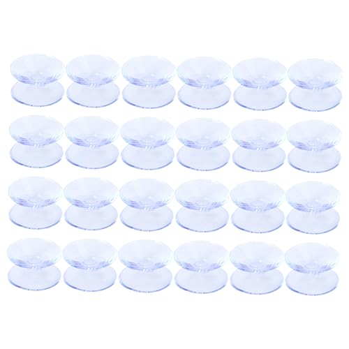 HORIALENCE 24 Stück Teiliges Doppelseitige Saugnapfpads für rutschfeste Abstandshalter Transparent für Tischplatten und Aquarien Installieren ohne Werkzeug von HORIALENCE