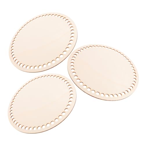 HORIALENCE 3 Stück Runder Holzboden für Häkelkörbe Vorgebohrter Korbboden Holz Selbstgemacht Strick und Häkelbasis für Bastelprojekte Leicht und Tragbar für Anfänger und Bastelbegeisterte von HORIALENCE