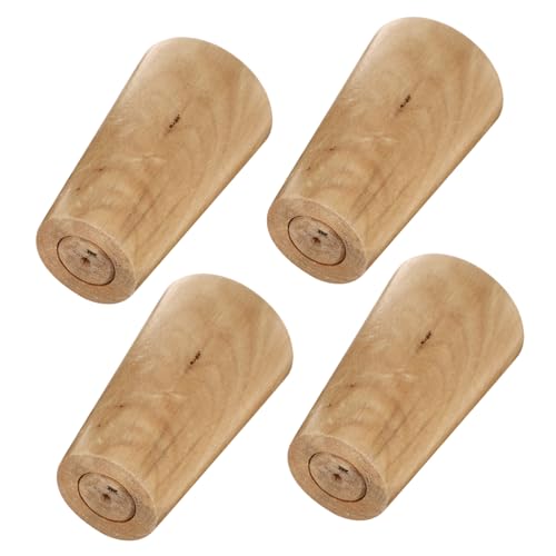 HORIALENCE 4 Stück Holz Möbelbeine Ersatzfüße Für Sessel Rund Massivholz Mit Schrauben Für Sofa Tisch Schrank Selbstgemacht Weiß von HORIALENCE