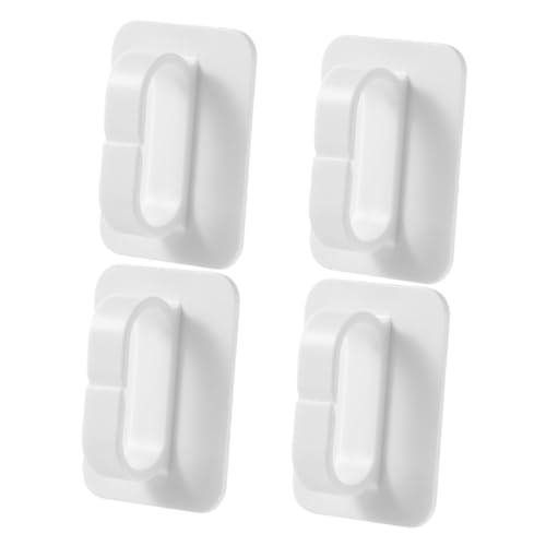 HORIALENCE 4 Stück Selbstklebende Kleine Wandhaken Multifunktionale Robuste Aufhängung ohne Bohren Platzsparende Weiße Haken für Handtücher Schlüssel Küche und Bad von HORIALENCE