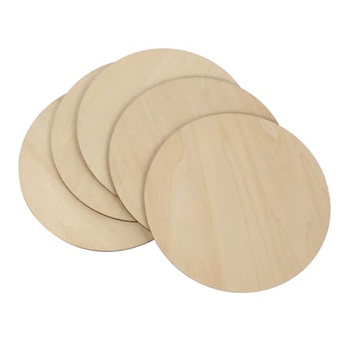HORIALENCE 5 Stück Runde Holzscheiben Naturbelassene Blanko Holzplatten zum Basteln Gravieren und Bemalen Robuste DIY Holzscheiben für Kreative Handwerksprojekte HORIALENCE 5 Stück Runde Holzscheiben Naturbelassene Blanko Holzplatten zum Basteln Gravieren und Bemalen Robuste DIY Holzscheiben für Kreative Handwerksprojekte von HORIALENCE