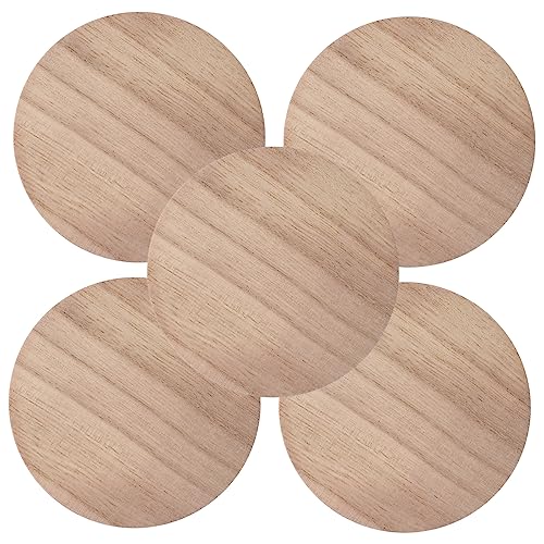 HORIALENCE 5Stücke Runde Holzscheiben Naturbelassenem Holz DIY Bastelmaterial für Dekorationen Untersetzer und Kunsthandwerk Robuste Unvollendete Holzplatten für Projekte von HORIALENCE