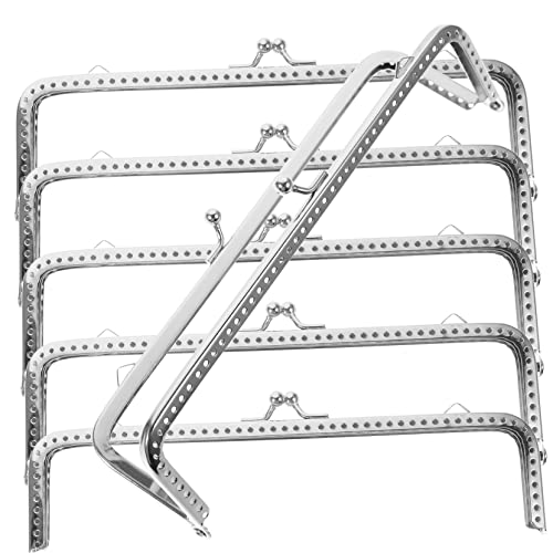 HORIALENCE 6 Stück Teiliges Vintage Silberfarbener Metallrahmen für Handtaschen Verschlüsse für Geldbörsen Clutches und DIY Taschenzubehör von HORIALENCE