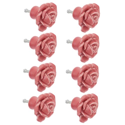 HORIALENCE 8 Stück Teiliges Vintage Keramik Möbelknöpfe Rosendesign Retro Schrankgriffe mit Schrauben Dekorative Tür und Schubladengriffe für Kommode Kleiderschrank Küche Rosa HORIALENCE 8 Stück Teiliges Vintage Keramik Möbelknöpfe Rosendesign Retro Schrankgriffe mit Schrauben Dekorative Tür und Schubladengriffe für Kommode Kleiderschrank Küche Rosa von HORIALENCE