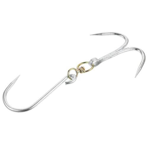 HORIALENCE Doppelter Fleischhaken aus Robustem Metall Scharf und Langlebig zum Aufhängen von Wurst Rindfleisch und Schinken mit Drehbarem Ring für Einfache Handhabung und Sichere Befestigung von HORIALENCE