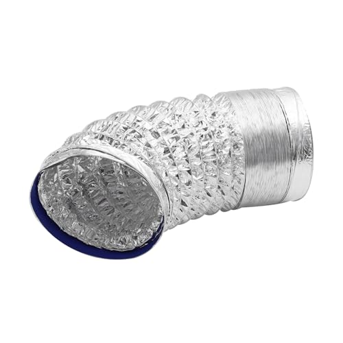 HORIALENCE Flexibler Aluminium Folien Luftkanal mit Durchmesser für Abluftventilation Geeignet für Hvac Badezimmer Küchen und Gewächshäuser Silber von HORIALENCE