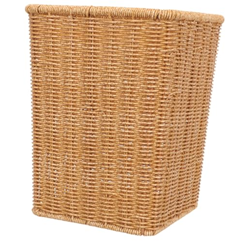 HORIALENCE Gewebter Müllkorb Multifunktionaler Rattan Abfallbehälter Kleiner Quadratischer Mülleimer für Bad Wc und Robustes Material für Wohnzimmer und Büro von HORIALENCE