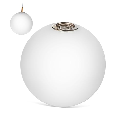 HORIALENCE Glaskugel Lampenschirm für Deckenleuchte Durchmesser Runder Ersatz für Kronleuchter Mattiertes Weißes Design für Wohnzimmer Schlafzimmer Küche und Bar von HORIALENCE
