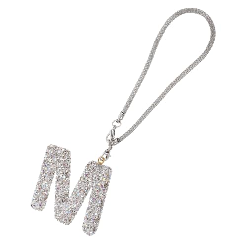 HORIALENCE Hängender Auto-Buchstabe M Charm Strass Spiegel Ornament Mädchen Auto Innendekor von HORIALENCE