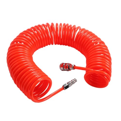 HORIALENCE Hochdruck PU Luftkompressor Spiralschlauch mit Schnellverbinder Flexibler und Erweiterbarer Luftschlauch Geeignet für Kompressormodelle von HORIALENCE