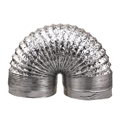 HORIALENCE Hochtemperaturbeständiger Aluminium Duct Schlauch für Hvac Ventilation Flexibler Abluftschlauch für Küchen Badezimmer und Gewächshäuser Ømm Silber von HORIALENCE