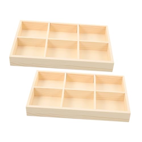 HORIALENCE Holz Organizer Box mit Fächern Unlackierte Aufbewahrungsbox für Snacks und Teebeutel Robuste Holzstruktur für Schreibtisch und Regale Effiziente Sortierung und Stilvolles Design von HORIALENCE